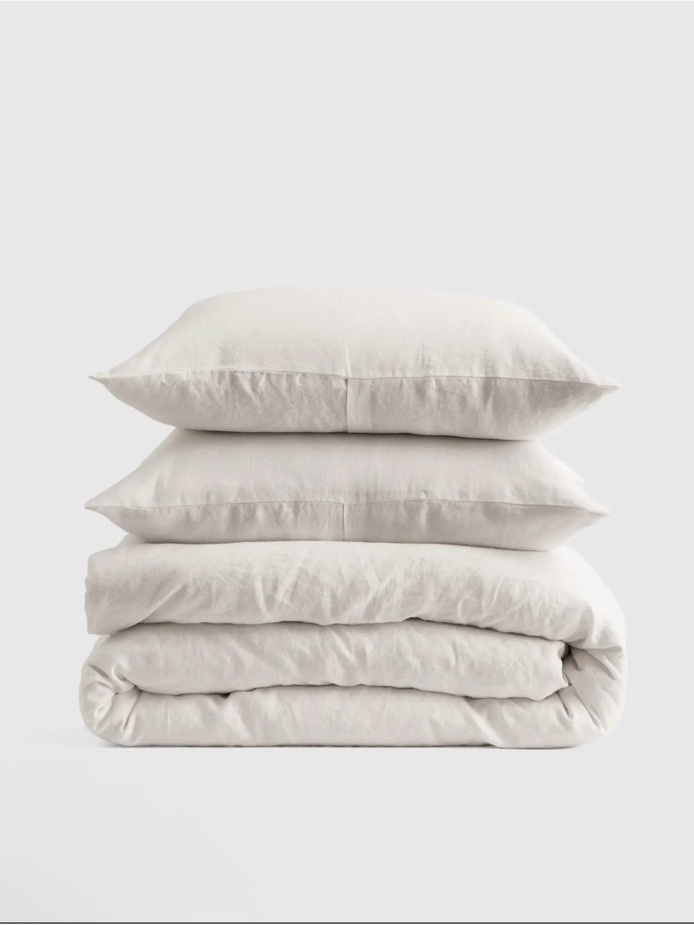 Quince NWOT European Linen Duvet Cover With Shams in Sand Queen 1424